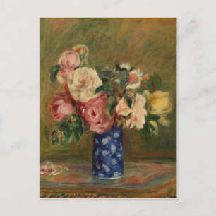 Pierre Auguste Renoir Rosa Blue Bouquet of Ro Vykort