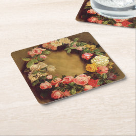 Pierre-Auguste Renoir - Rosornas Krona  Underlägg Papper Kvadrat