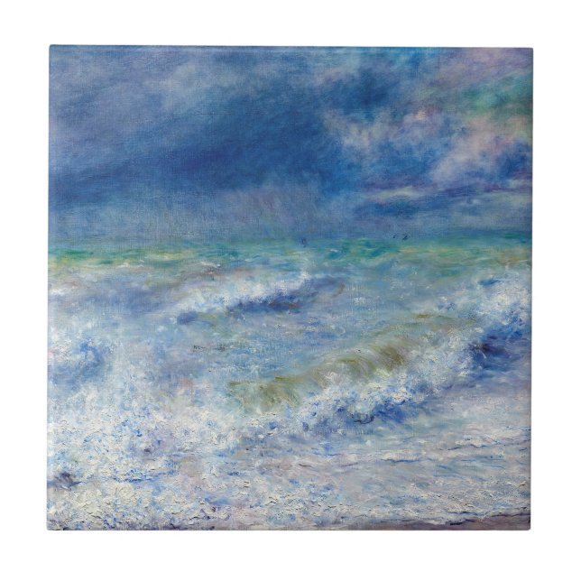Pierre-Auguste Renoir - Sjölandskapet Kakelplatta (Framsidan)