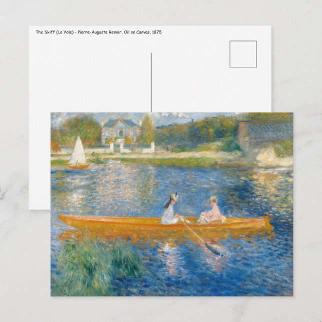 Pierre-Auguste Renoir - Skiff Vykort (Fram/baksida)