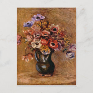 Pierre Auguste Renoir still Life med Anemones Helg Vykort