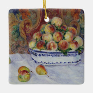 Pierre Auguste Renoir stilleben med persikor Julgransprydnad Keramik