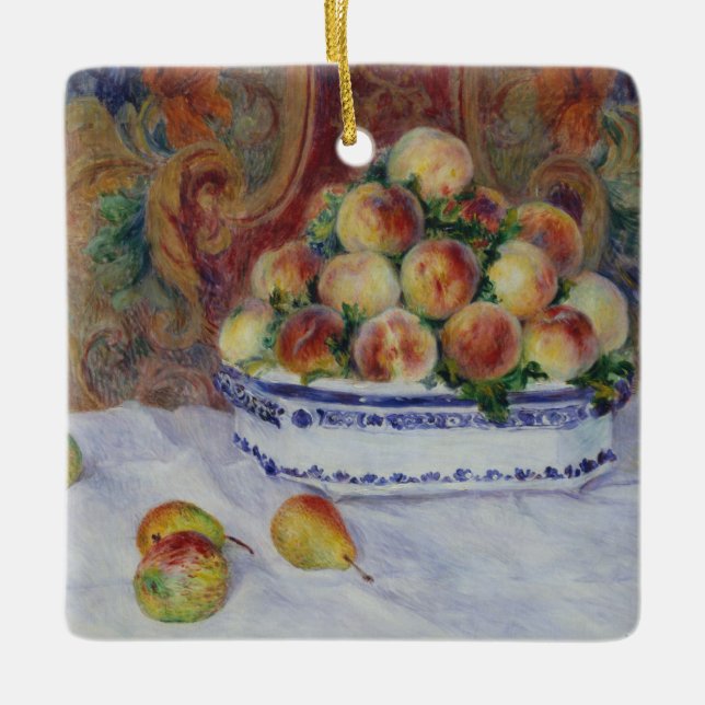 Pierre Auguste Renoir | stilleben med persikor Julgransprydnad Keramik (Framsida)