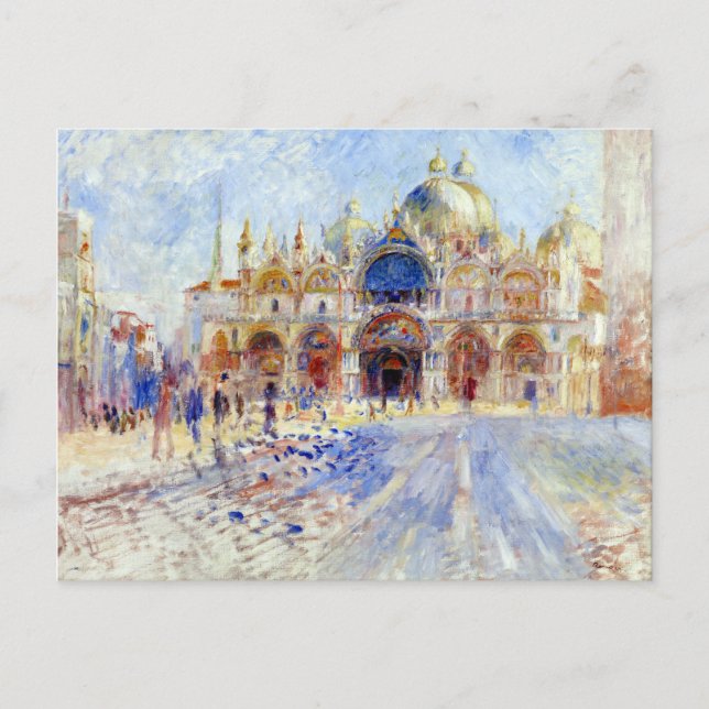 Pierre Auguste Renoir The Piazza San Marco, Venedi Vykort (Framsida)