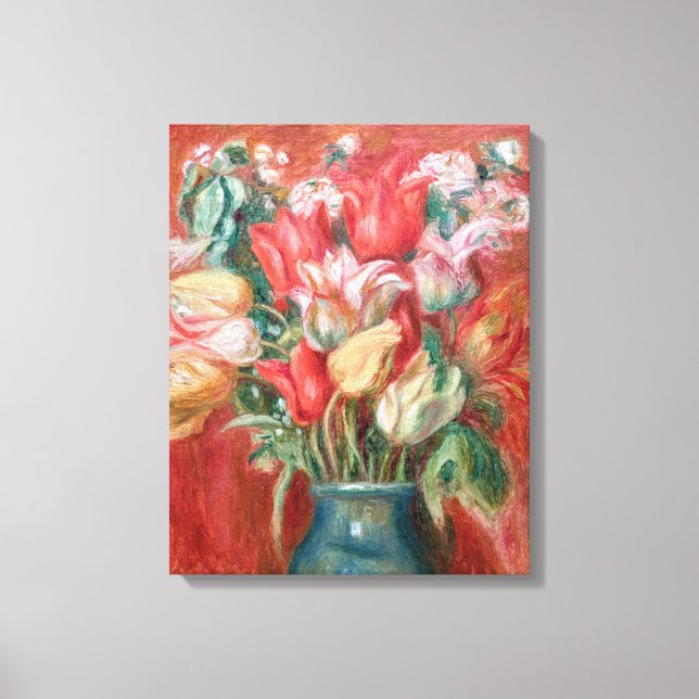 Pierre-Auguste Renoir - Tulpanbukett Canvastryck (Framsida)