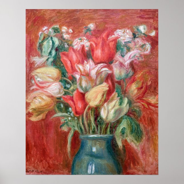 Pierre-Auguste Renoir - Tulpanbukett Poster (Framsidan)
