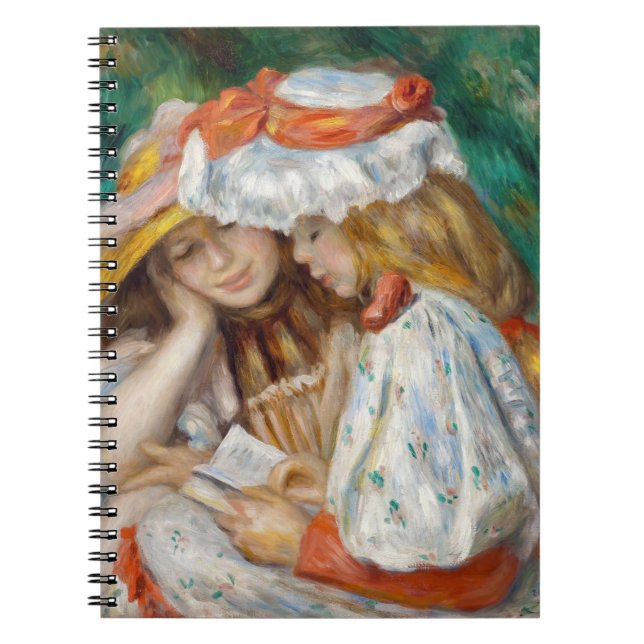 Pierre-Auguste Renoir - Två flickor läser Anteckningsbok (Framsidan)