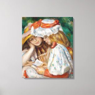 Pierre-Auguste Renoir - Två flickor läser Canvastryck