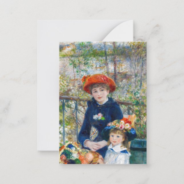 Pierre-Auguste Renoir - två systrar på Terrace Anteckningskort (Framsida)