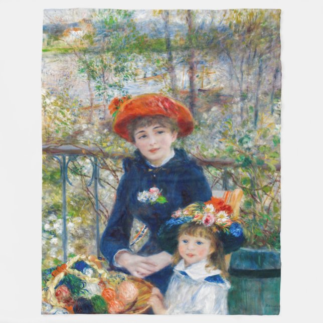 Pierre-Auguste Renoir - två systrar på Terrace Fleecefilt (Framsidan)