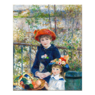Pierre-Auguste Renoir - två systrar på Terrace Fototryck