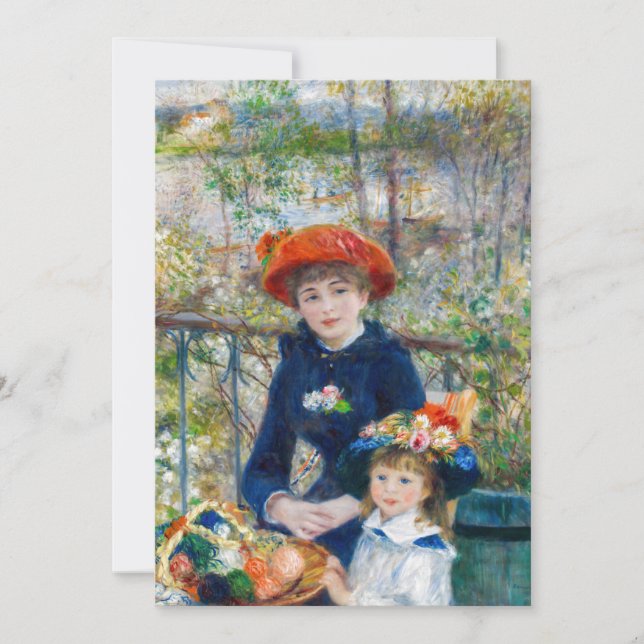 Pierre-Auguste Renoir - två systrar på Terrace Inbjudningar (Framsida)