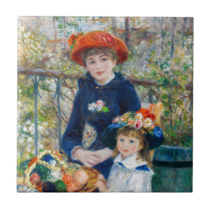 Pierre-Auguste Renoir - två systrar på Terrace Kakelplatta