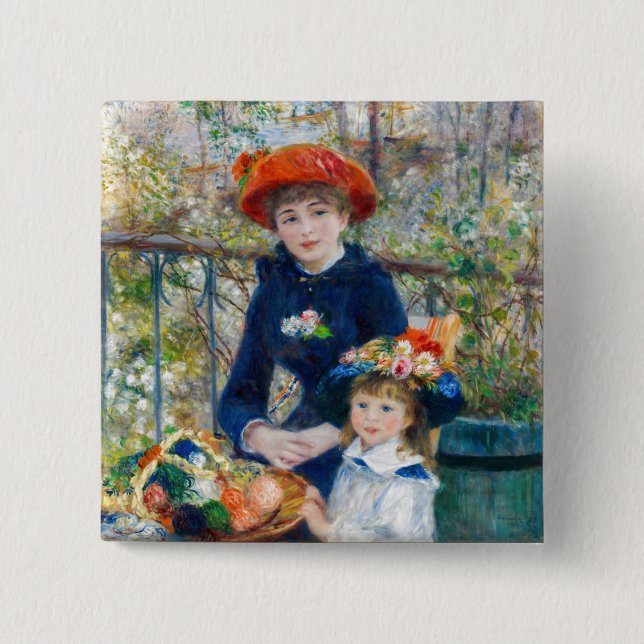 Pierre-Auguste Renoir - två systrar på Terrace Knapp (Framsida)