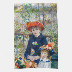 Pierre-Auguste Renoir - två systrar på Terrace Kökshandduk