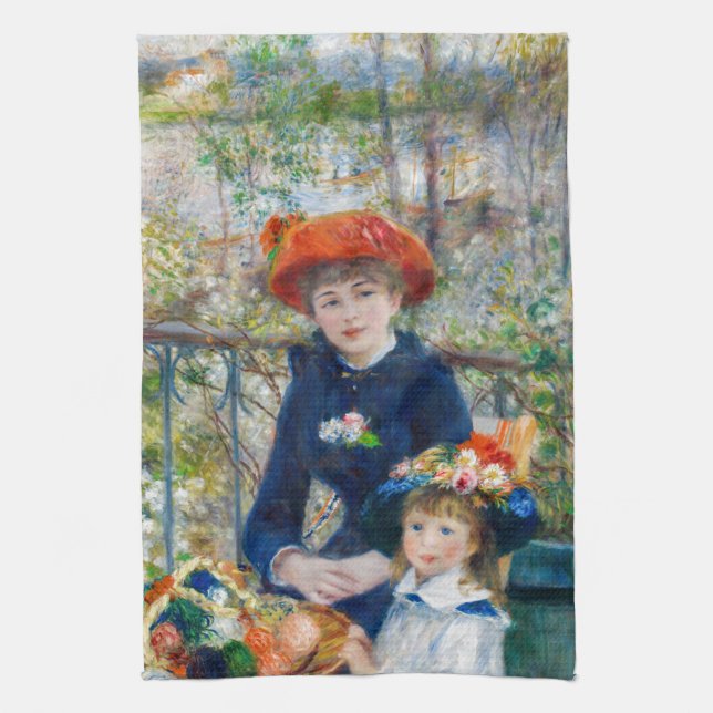 Pierre-Auguste Renoir - två systrar på Terrace Kökshandduk (Vertikal)
