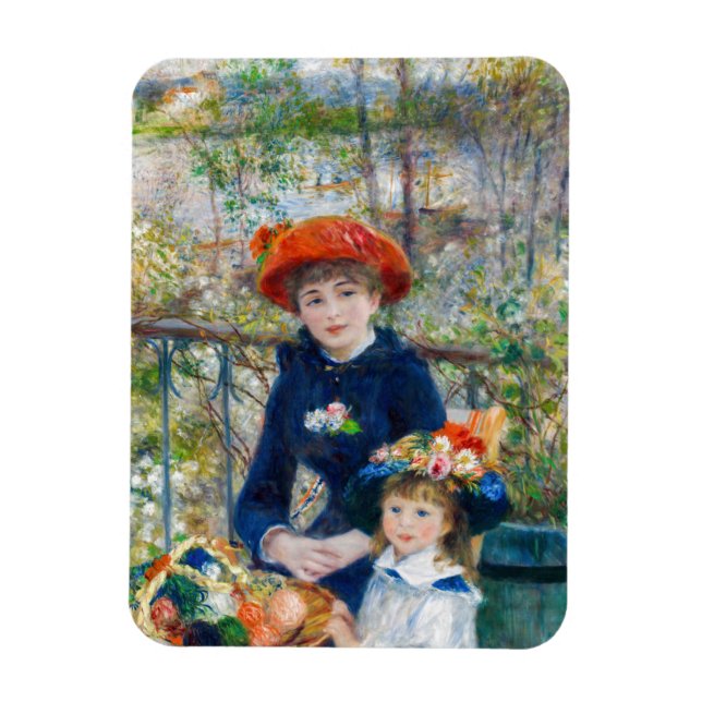 Pierre-Auguste Renoir - två systrar på Terrace Magnet (Vertikal)