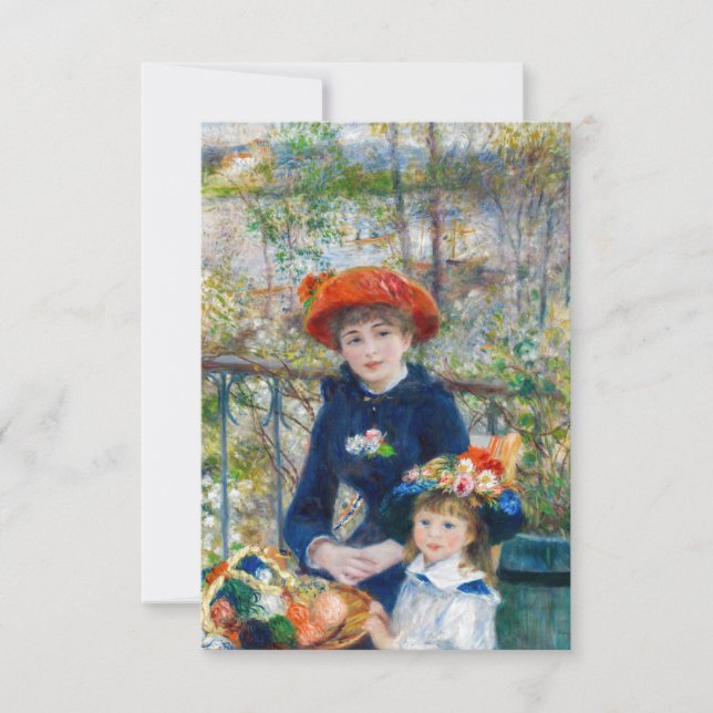 Pierre-Auguste Renoir - två systrar på Terrace Tack Kort (Framsida)