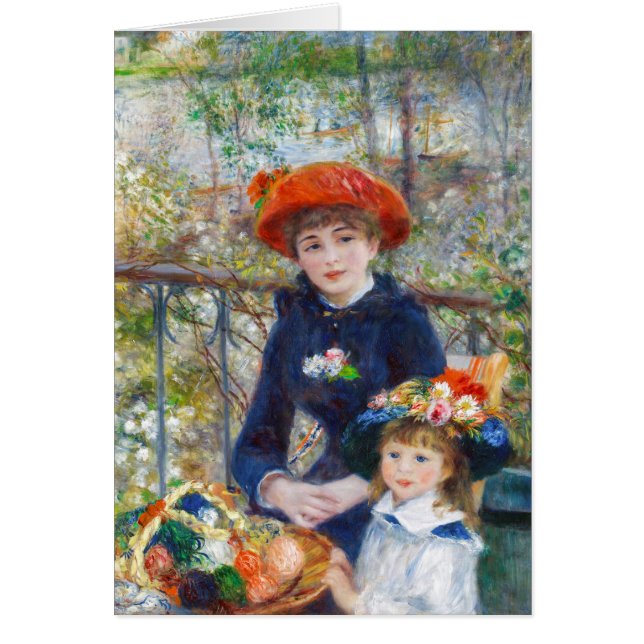 Pierre-Auguste Renoir Two-systrar på terace Hälsningskort (Framsidan)