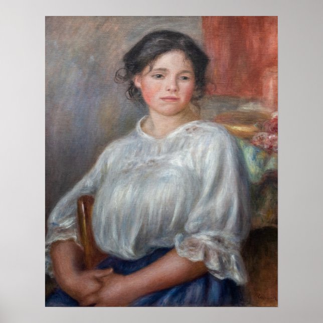 Pierre-Auguste Renoir - Ung kvinna sittande Poster (Framsidan)