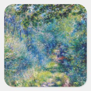 Pierre-Auguste Renoir - Väg i skogen Fyrkantigt Klistermärke