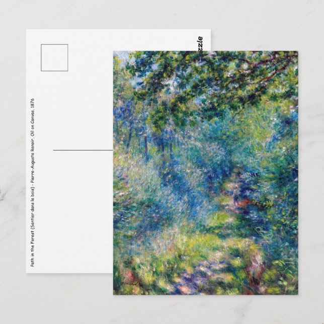Pierre-Auguste Renoir - Väg i skogen Vykort (Fram/baksida)