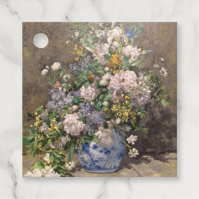 Pierre-Auguste Renoir Vår Bouquet Gåvor Etiketter (Framsida)