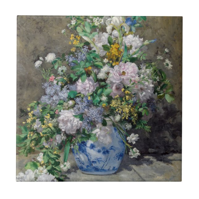 Pierre-Auguste Renoir - Vår Bouquet Kakelplatta (Framsidan)
