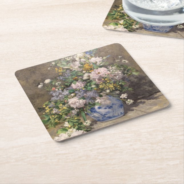 Pierre-Auguste Renoir Vår Bouquet Underlägg Papper Kvadrat (Vinklad)