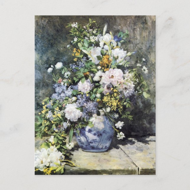 Pierre-Auguste Renoir Vas av blommor Vykort (Framsida)