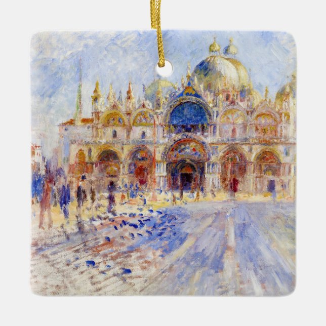 Pierre-Auguste Renoir - Venedig, Piazza San Marco Julgransprydnad Keramik (Framsida)
