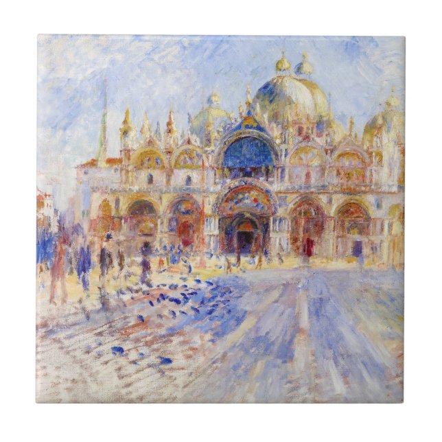 Pierre-Auguste Renoir - Venedig, Piazza San Marco Kakelplatta (Framsidan)