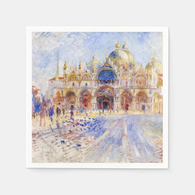 Pierre-Auguste Renoir - Venedig, Piazza San Marco Pappersservett (Framsidan)