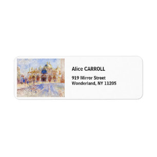 Pierre-Auguste Renoir - Venedig, Piazza San Marco Returadress Etikett