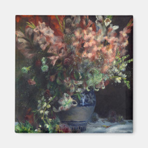 Pierre-Auguste Renoir Vintage Gladioli i Vas Magnet