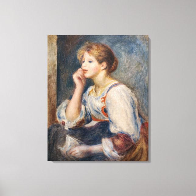 Pierre-Auguste Renoir - Woman med Brev Canvastryck (Framsida)
