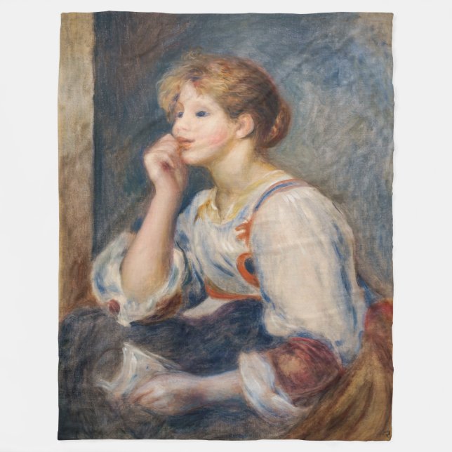 Pierre-Auguste Renoir - Woman med Brev Fleecefilt (Framsidan)