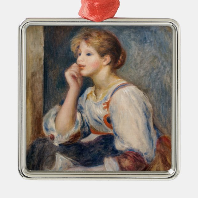 Pierre-Auguste Renoir - Woman med Brev Julgransprydnad Metall (Framsidan)