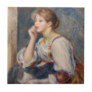Pierre-Auguste Renoir - Woman med Brev Kakelplatta