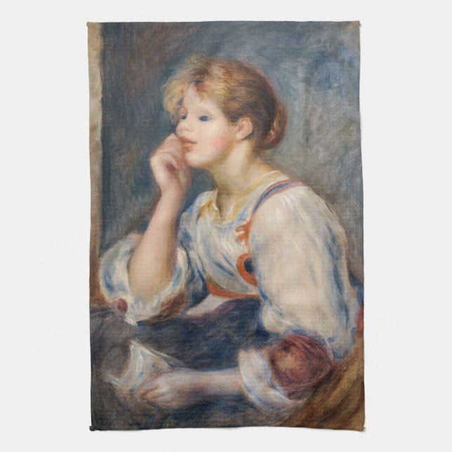 Pierre-Auguste Renoir - Woman med Brev Kökshandduk (Vertikal)