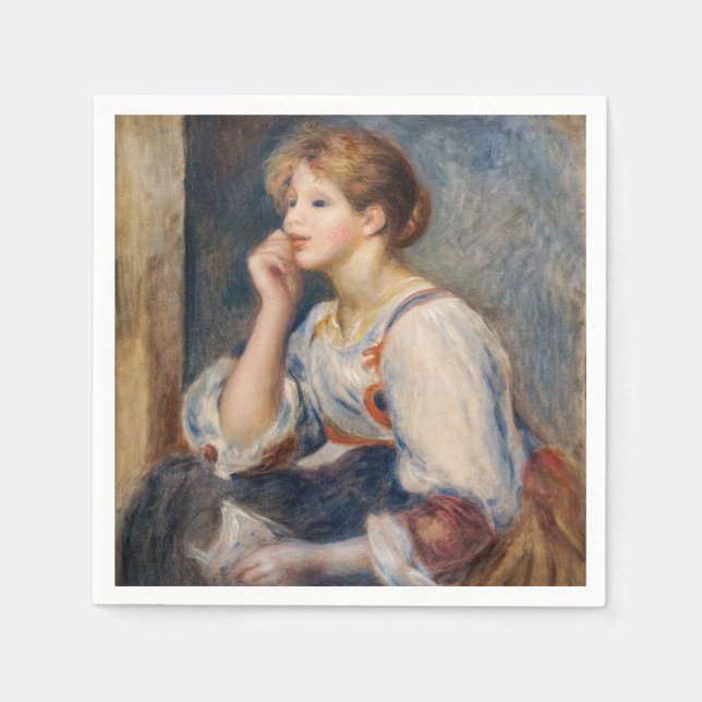 Pierre-Auguste Renoir - Woman med Brev Pappersservett (Framsidan)