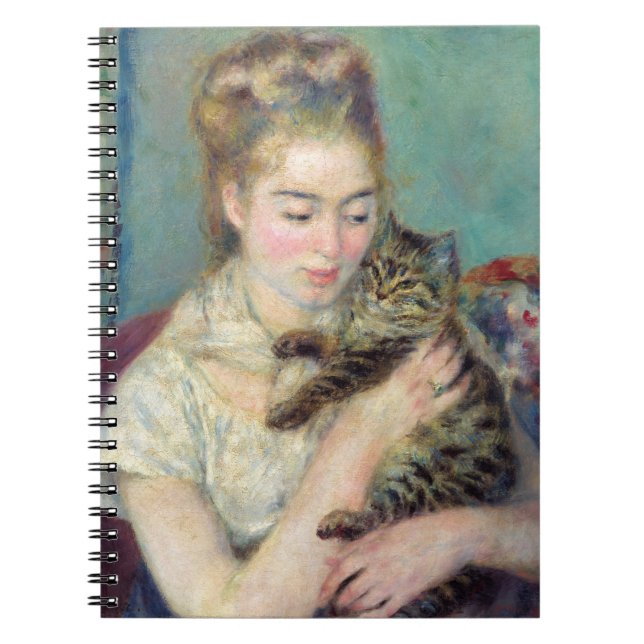 Pierre-Auguste Renoir - Woman med en katt Anteckningsbok (Framsidan)
