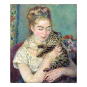 Pierre-Auguste Renoir - Woman med en katt Fototryck