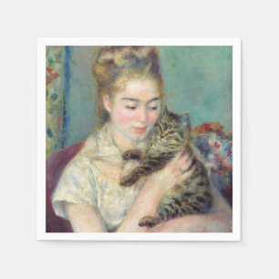 Pierre-Auguste Renoir - Woman med en katt Pappersservett