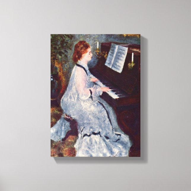 Pierre-Auguste Renoir - Woman vid Piano Canvastryck (Framsida)