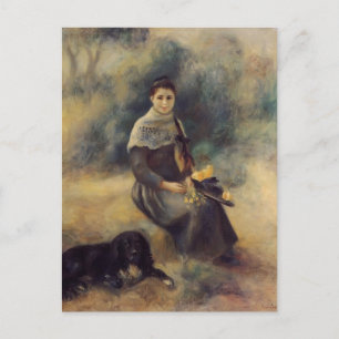 Pierre-Auguste Renoir- Young Girl med Hund Vykort