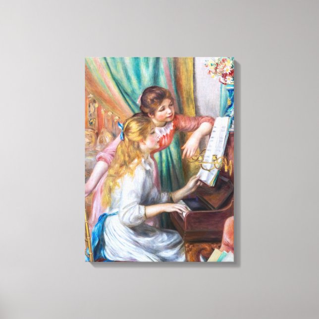 Pierre Auguste Renoir - Young Girls at the Piano Canvastryck (Framsida)