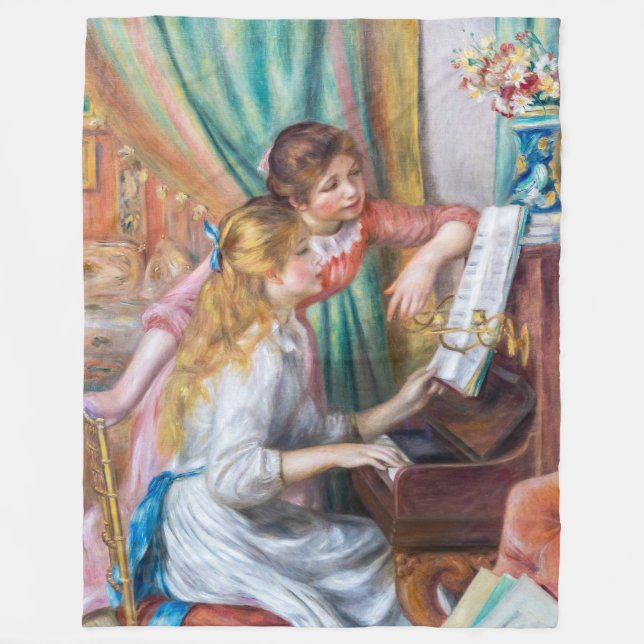 Pierre Auguste Renoir - Young Girls at the Piano Fleecefilt (Framsidan)