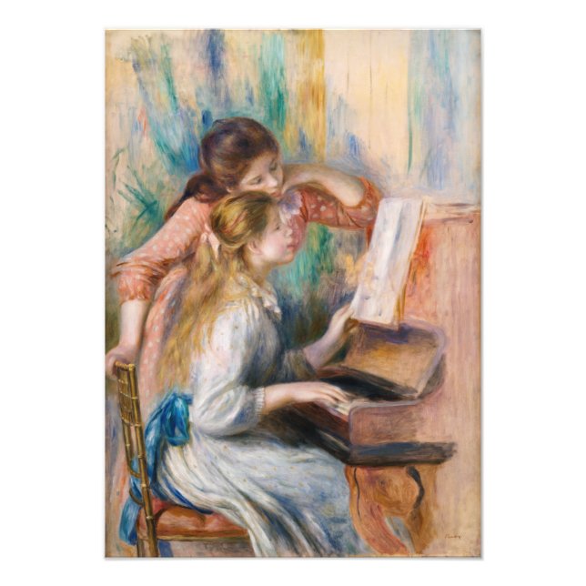 Pierre Auguste Renoir - Young Girls at the Piano Fototryck (Framsidan)