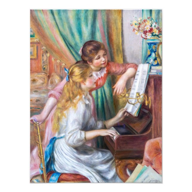 Pierre Auguste Renoir - Young Girls at the Piano Fototryck (Framsidan)